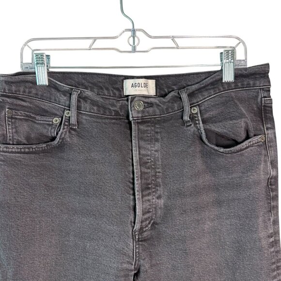 Agolde Womens Black/Gray High-Rise Straight Leg Jeans Size 31 - Picture 2 of 6